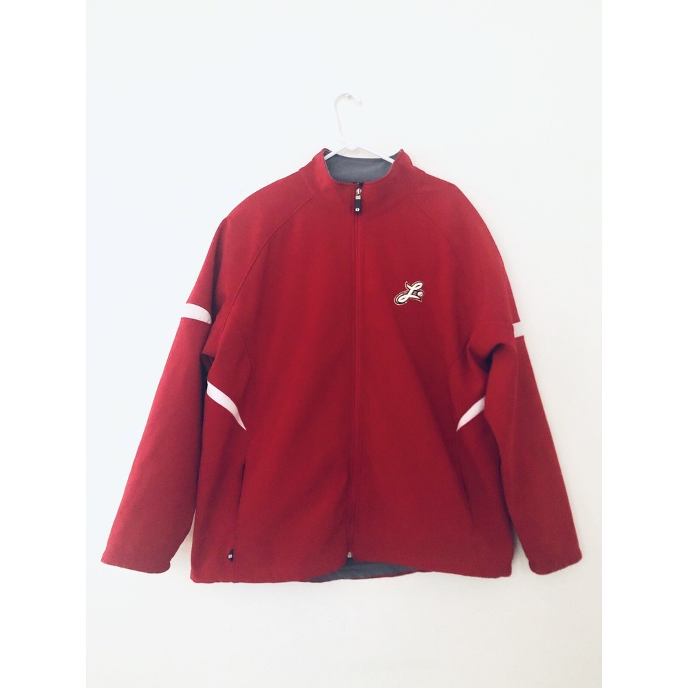 Holloway Mens XL Red Full Zip Fleece Lined Baseball Warm Up Jacket Athletic L